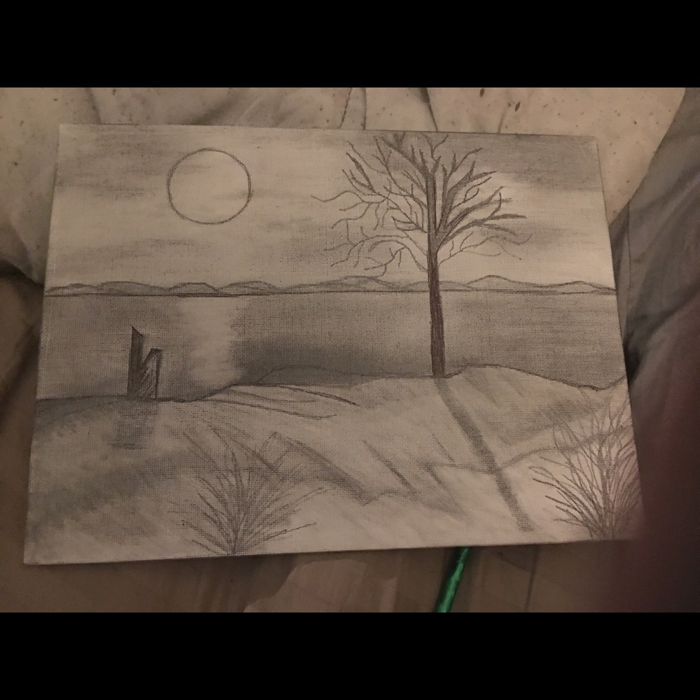 Moonlight pencil sketch